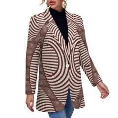 Veste blazer pour femme à imprimé géométrique afro-centrique