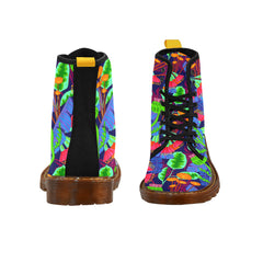 Women's Lace Up Canvas Boots (Model 1203H)