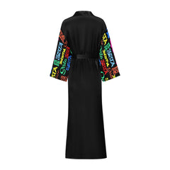 Women's Silk-Look Long Kimono Robe