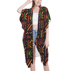 Mid-Length Side Slits Chiffon Cover Up (H50)