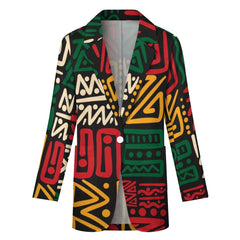 Women's Afro-Centric Geometric Print Blazer Jacket