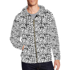 Men's All Over Print Full Zip Hoodie (Model H14)