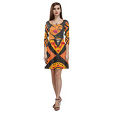 Women's 3/4 Sleeve Round Neck Sundress 3333