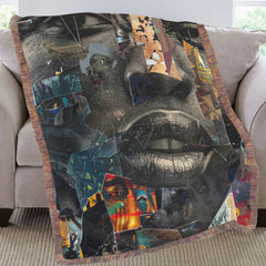 Ultra-Soft Mixed Green Fringe Blanket 60"x80"