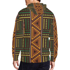 Men’s African Print Full Zip Hoodie – All-Over Tribal Pattern Fashion Jacket (4)