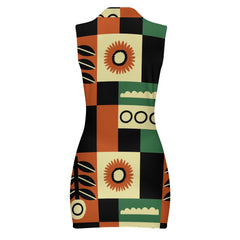 Women's Short Sleeve Dress with Short Zipper