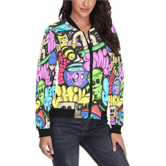 Women's All Over Print Bomber Jacket