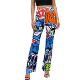 AfroCentrc Pattern Black culture Black History Harlem Renaissance LP Flared Pants( Harlem Print Magic)