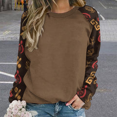 Women's African Art Long Sleeve Round Neck Raglan Sweatshirt