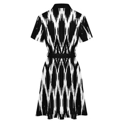 Women's Short Sleeve Collared Shirt Dress