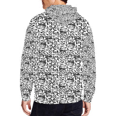 Men's All Over Print Full Zip Hoodie (Model H14)