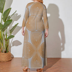 Women's Plus Size Loose Crew Neck Long Sleeve Dress