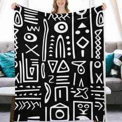 AfroCentrc Pattern Ultra-Soft Flannel Blanket Multiple Sizes