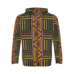 Men’s African Print Full Zip Hoodie – All-Over Tribal Pattern Fashion Jacket (4)