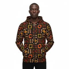Men’s African Print Full Zip Hoodie – All-Over Tribal Pattern Fashion Jacket (5)