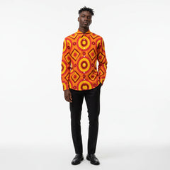 Chemise à manches longues pêche pour homme avec poche poitrine