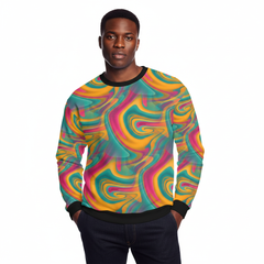 Sweat-shirt duveteux imprimé intégral pour homme (Modèle H18)