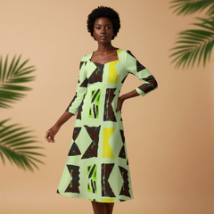 Robe évasée à nœud et décolleté en cœur pour femme