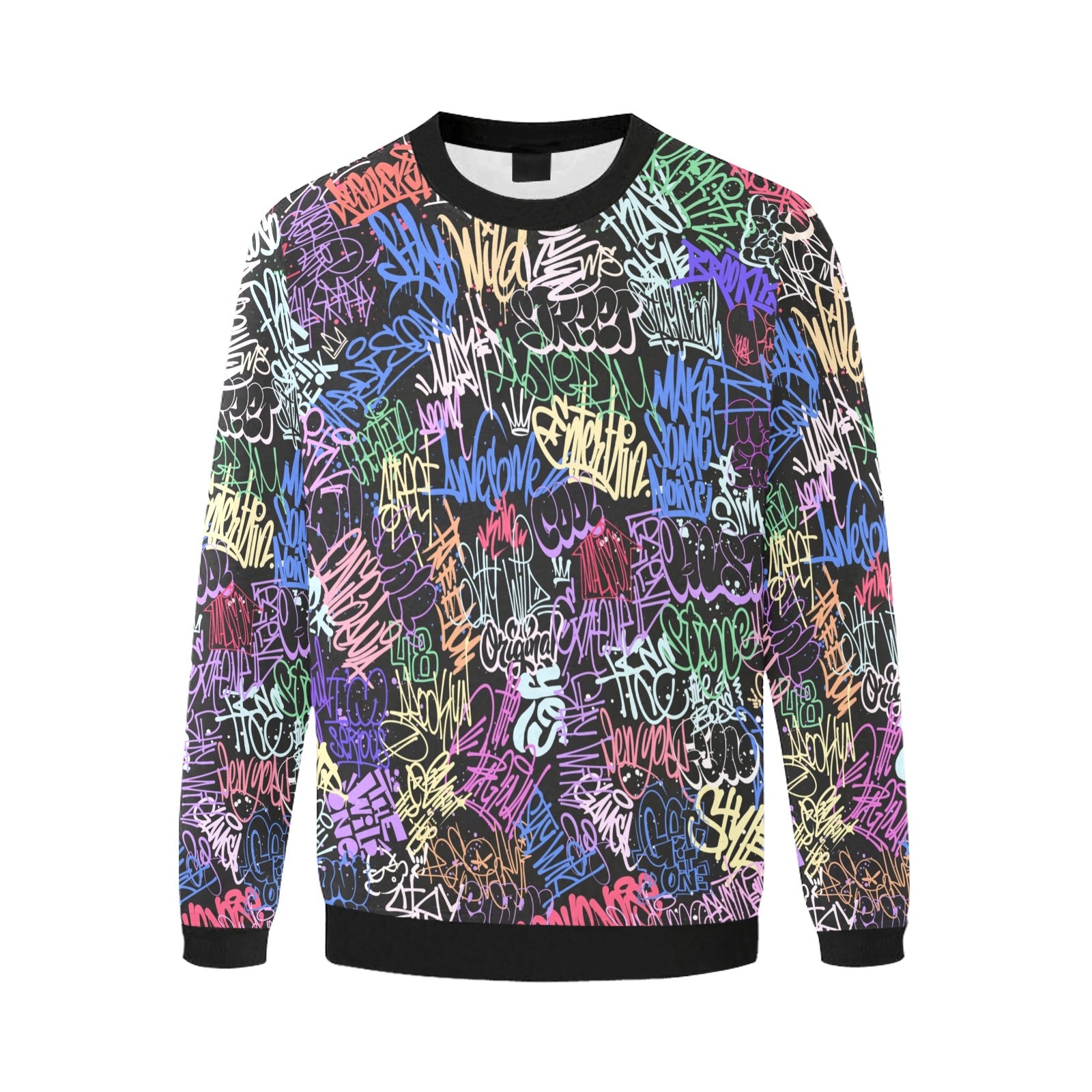 Men's All Over Print Fuzzy Sweatshirt (Model H18)