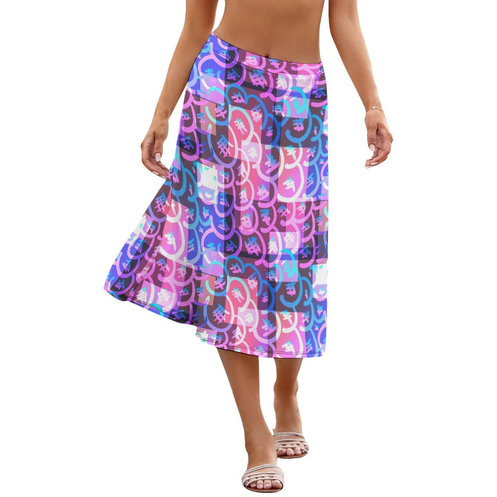 Jupe midi trapèze pour femme