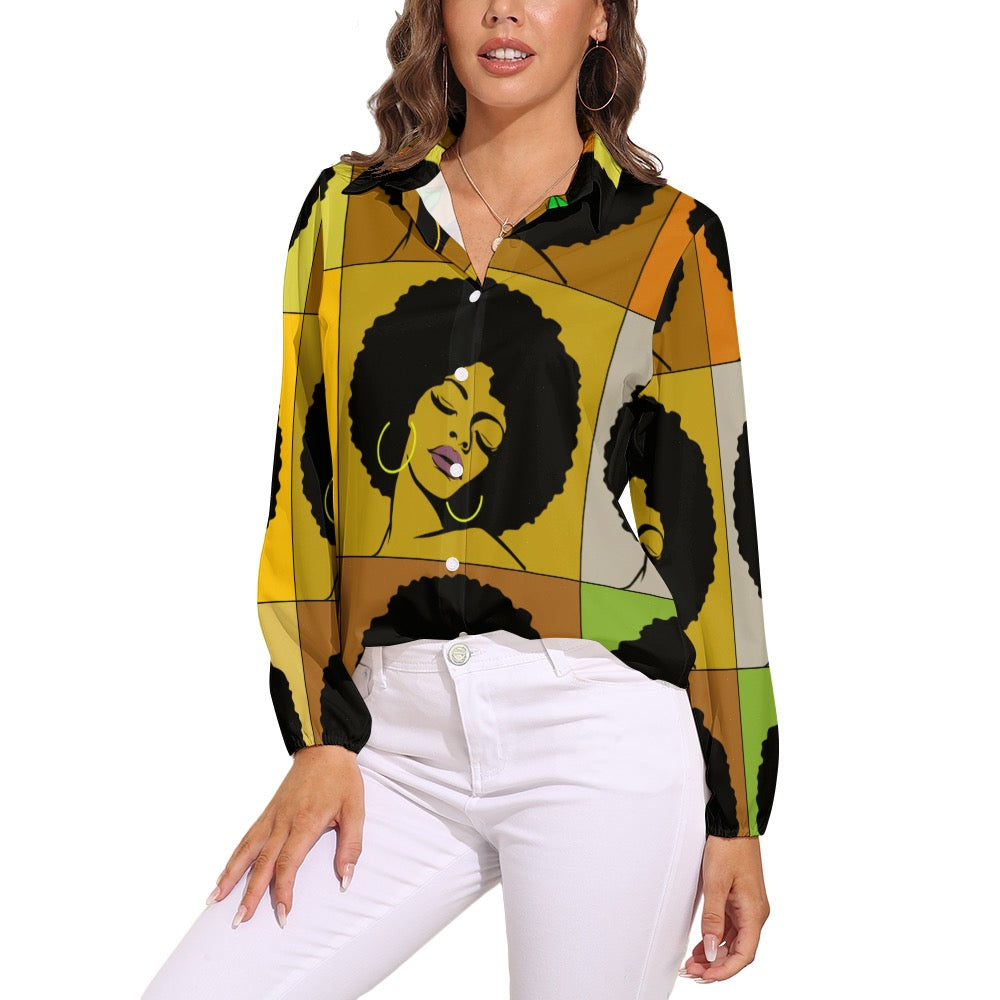 Vintage Casual Long Sleeve Shirt Top