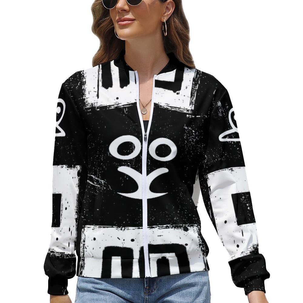 cropped womens zip up jacket casual style