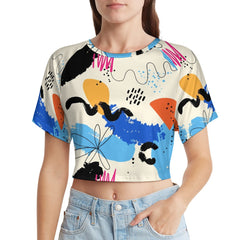Short sleeved navel exposed
