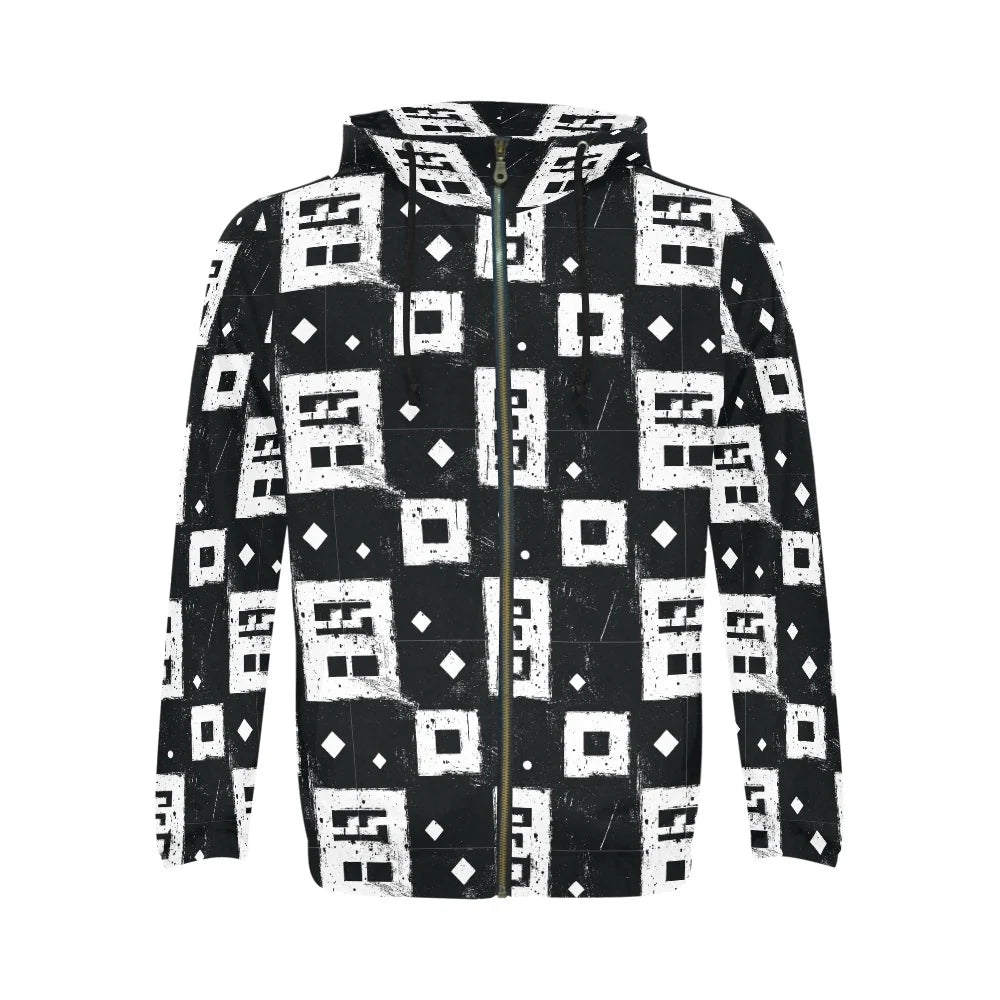 Sweat à capuche zippé pour homme, imprimé intégral (Modèle H14) 