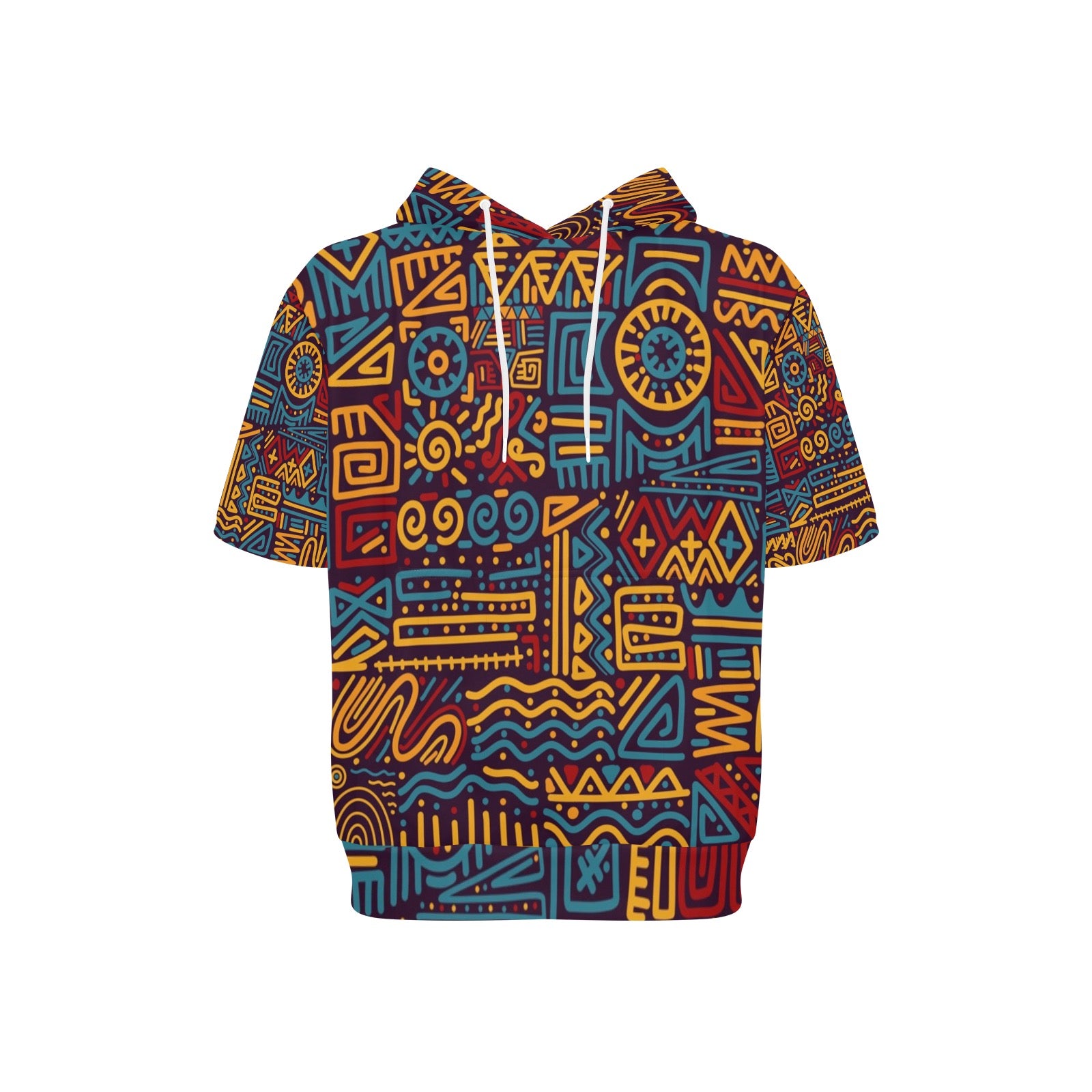 Men's Short Sleeve Fleece Hoodie (H54)