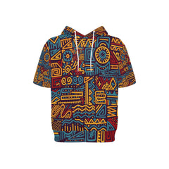 Men's Short Sleeve Fleece Hoodie (H54)