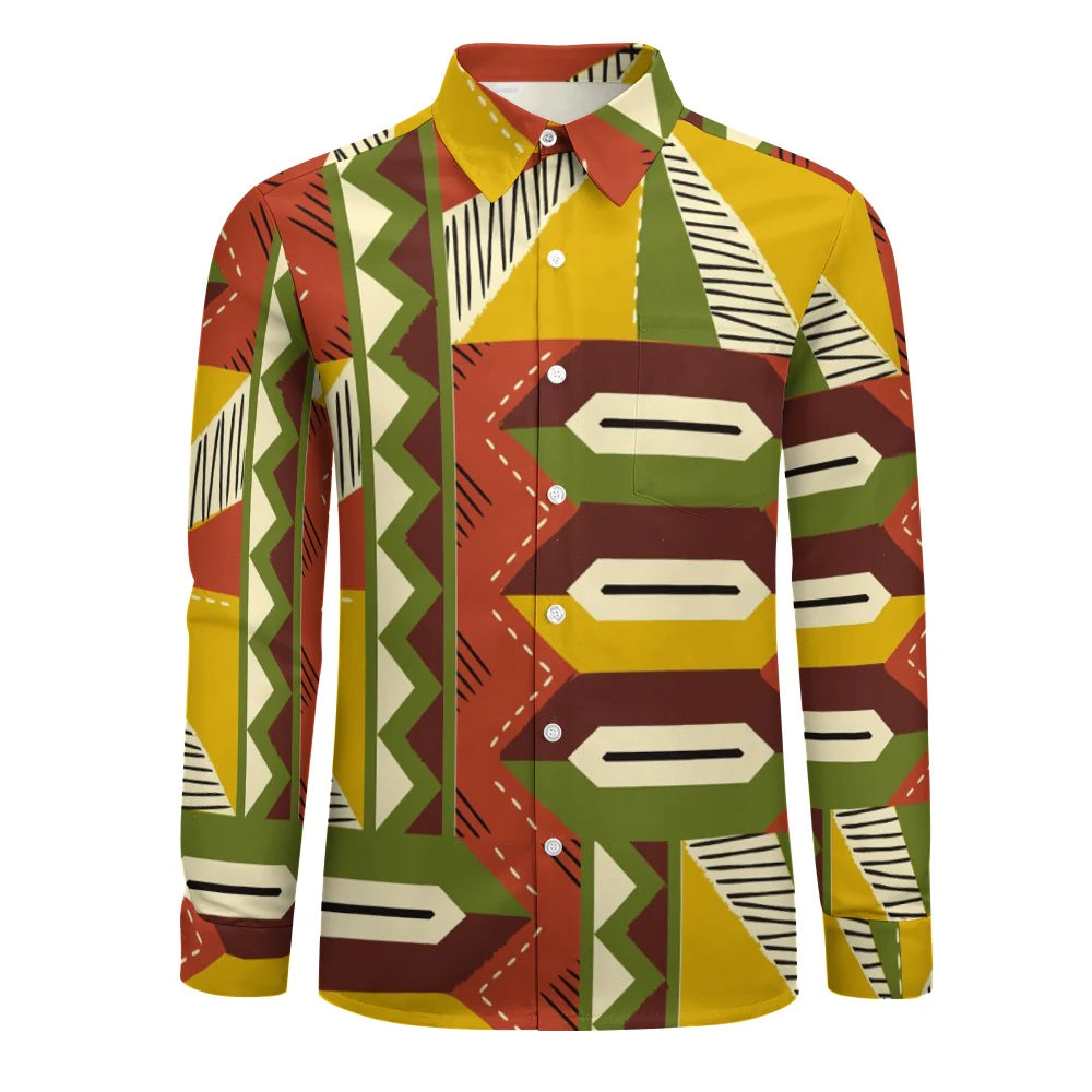 Peach Velvet Casual One Pocket Long Sleeve Shirt HPM