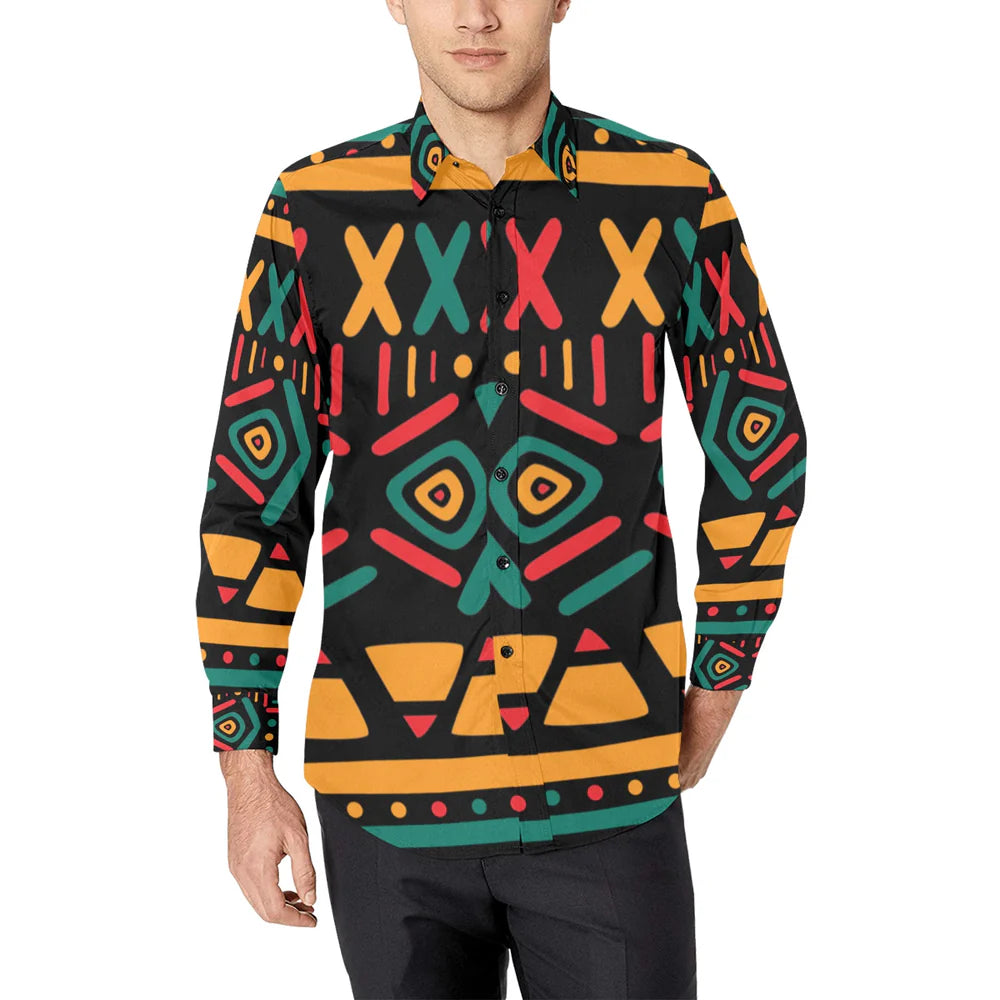 Men's All Over Print Long Sleeve Shirt(Without Pocket)(T61)