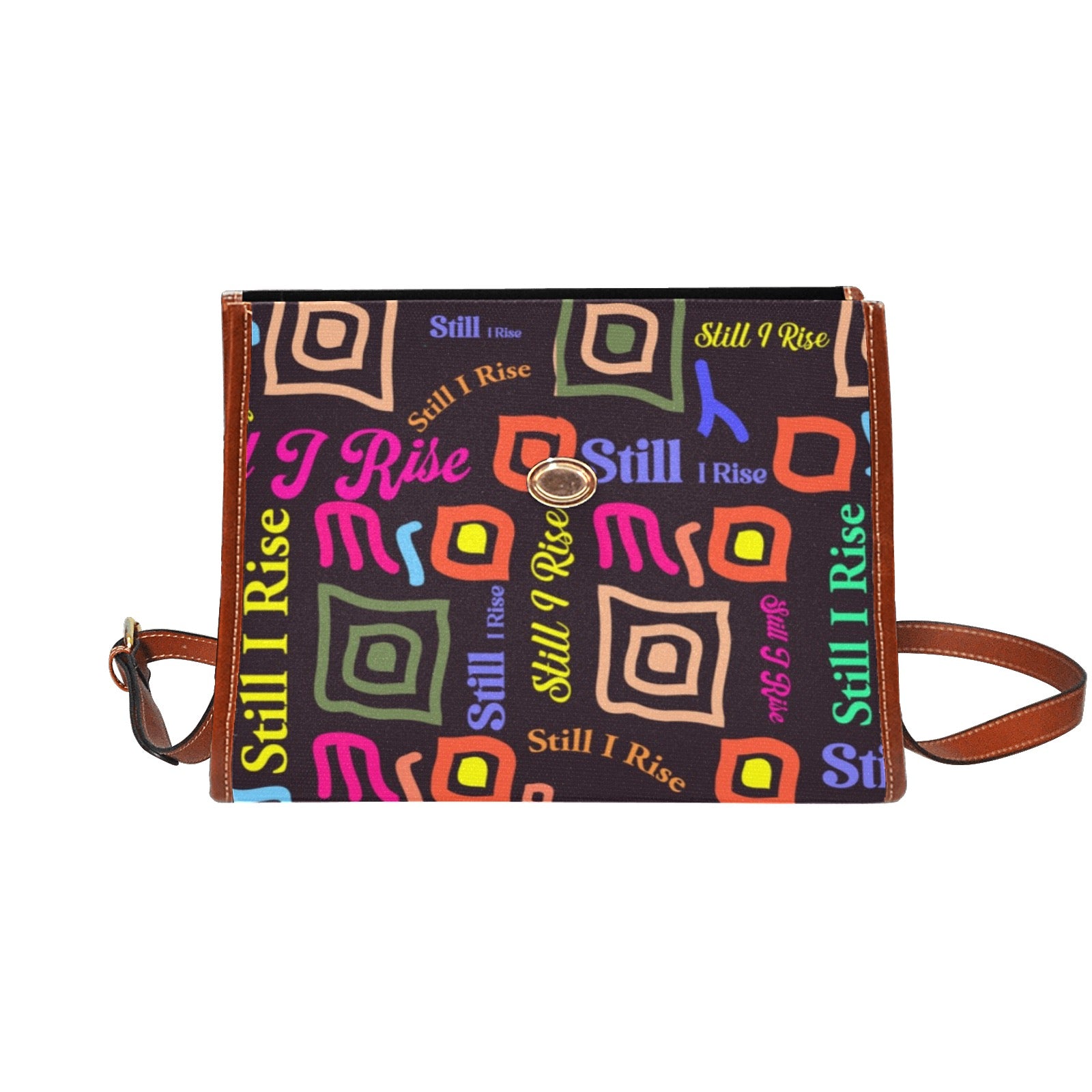 Waterproof Canvas Bag-Brown (All Over Print) (1641)