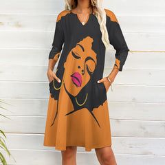 7-point sleeve dress