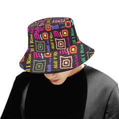 AfroCentrc Pattern  Black culture Black History Harlem Renaissance Unisex Summer Bucket Hat (Harlem Print Magic)