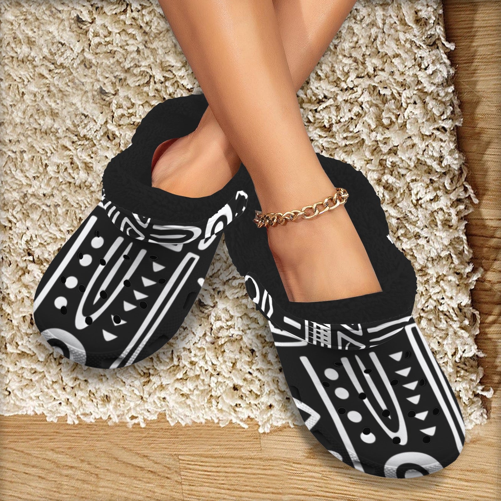 Custom Print Fleece Lined Adults Clogs
