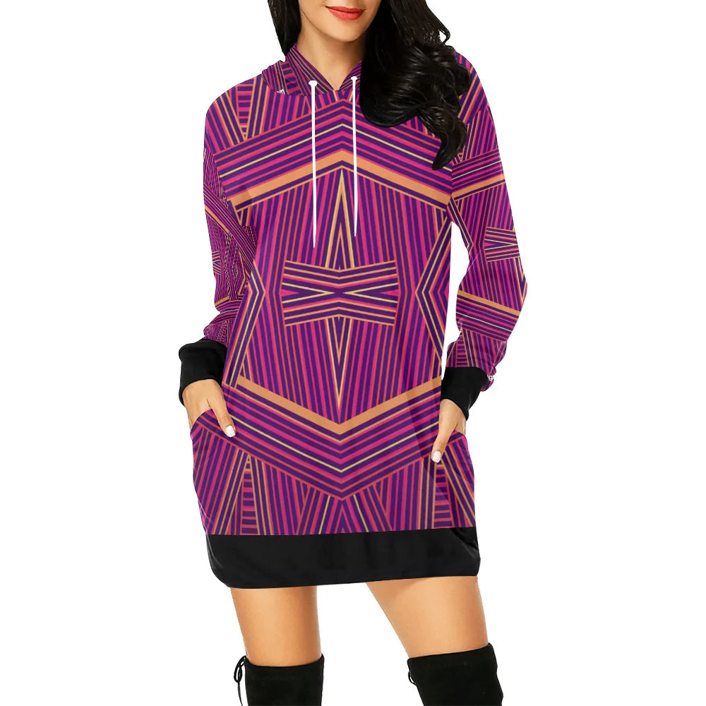 Women's All Over Print Hoodie Mini Dress (H27)