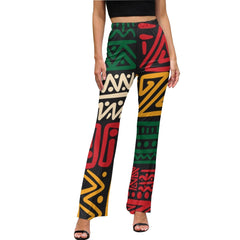 AfroCentrc Pattern  Black culture Black History Harlem Renaissance LP Flared Pants ( Harlem Print Magic)