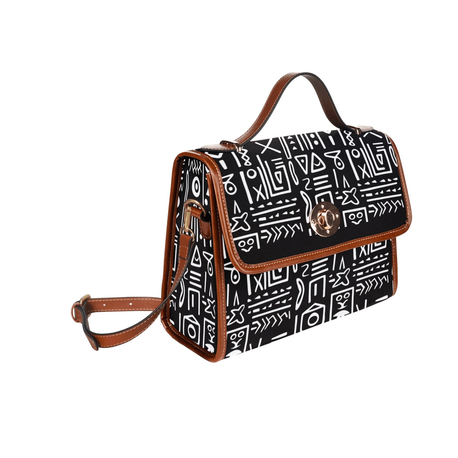 Waterproof Canvas Bag-Brown (All Over Print) (1641)