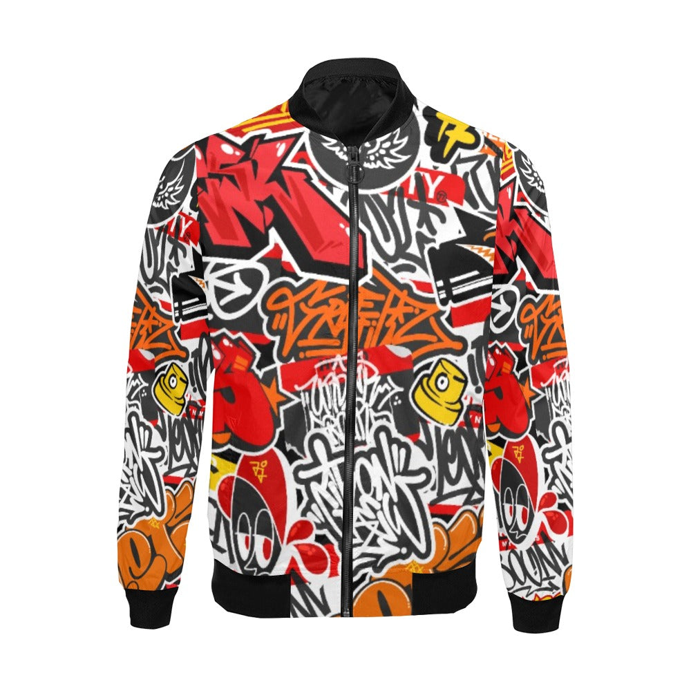 Men's All Over Print Bomber Jacket (Model H19)