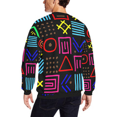 AfroCentrc Pattern  Black culture Black History Harlem Renaissance)Men's All Over Print Sweatshirt ( Harlem Print Magic