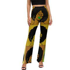 AfroCentrc Pattern  Black culture Black History Harlem Renaissance LP Flared Pants( Harlem Print Magic)