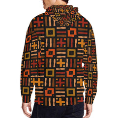 Men’s African Print Full Zip Hoodie – All-Over Tribal Pattern Fashion Jacket (5)