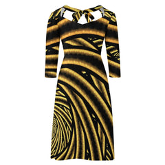 Robe évasée à nœud et décolleté en cœur pour femme