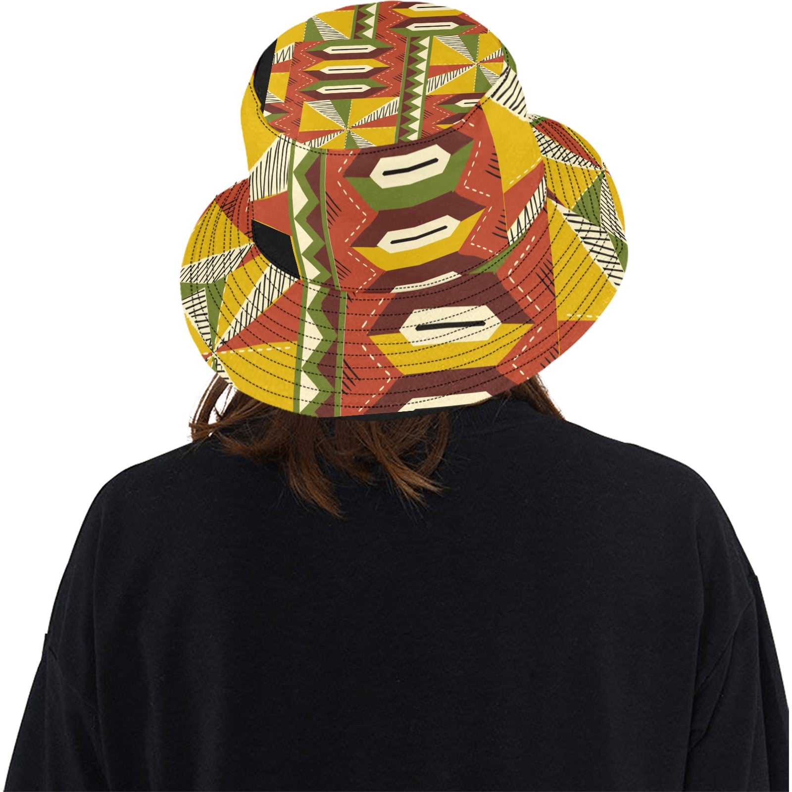 AfroCentrc Pattern  Black culture Black History Harlem Renaissance Unisex Summer Bucket Hat ( Harlem Print Magic)