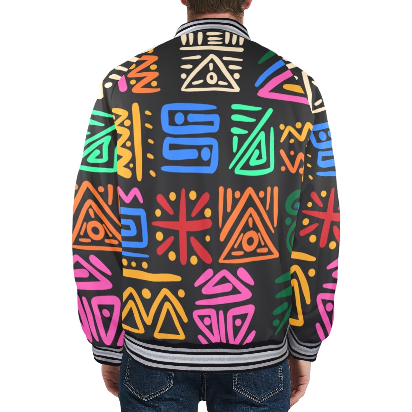 New Men's Striped Trim Bomber Jacket