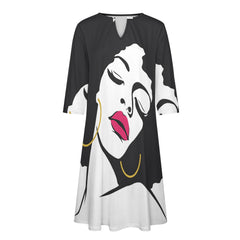 7-point sleeve dress