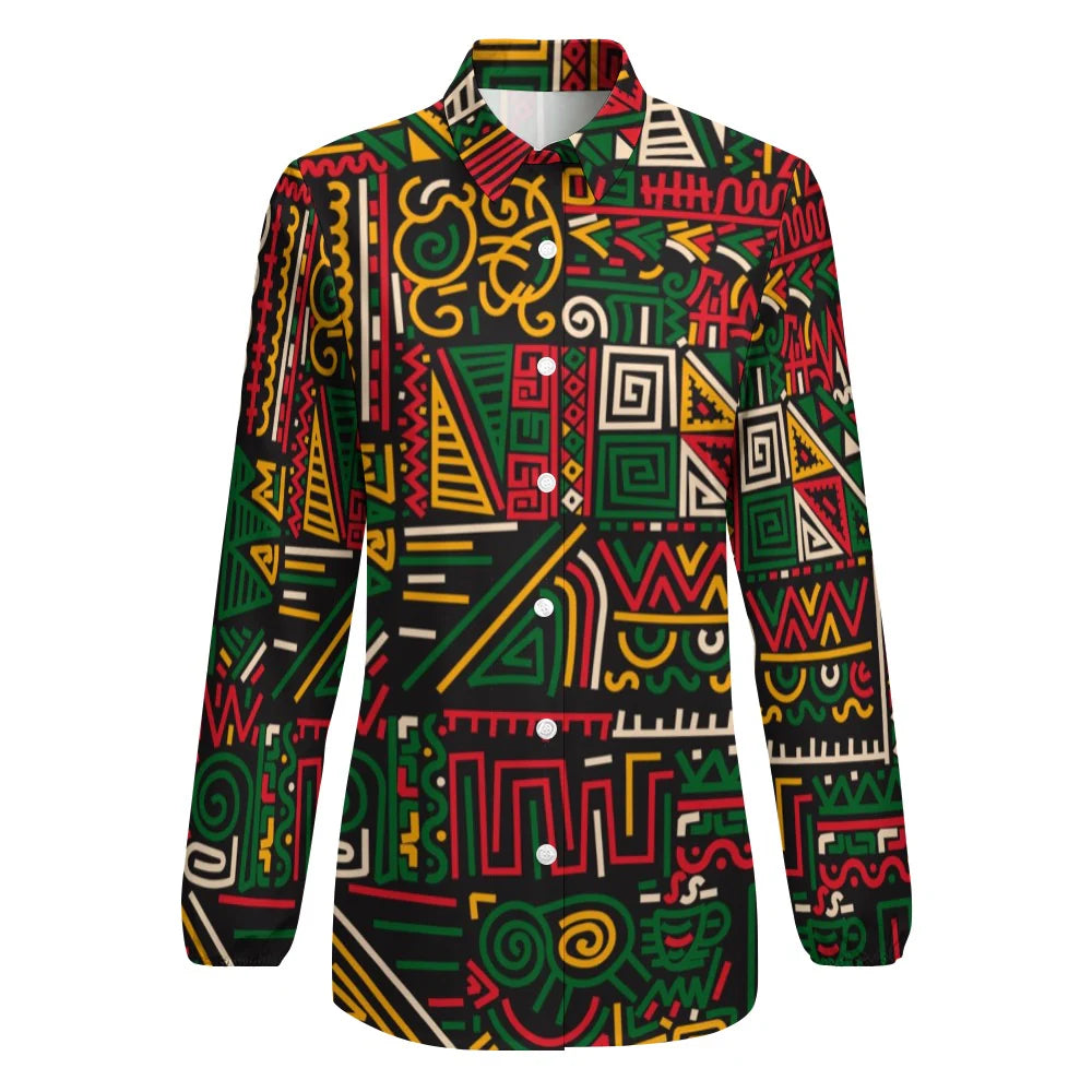 Women's Vintage Casual Long Sleeve Button-Down Shirt