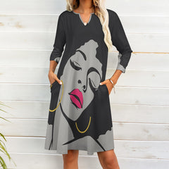 7-point sleeve dress