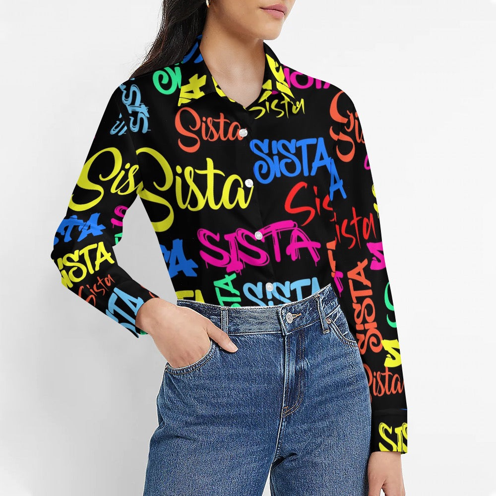 AfroCentrc Pattern  Black culture Black History Harlem Renaissance Women's long sleeved lining ( Harlem Print Magic)